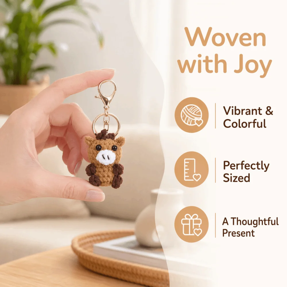Handmade Chinese Zodiac Keychain Knitting Mini Size Animal Crochet Keychain Creative Weaving Custom Design Monkey Keychain
