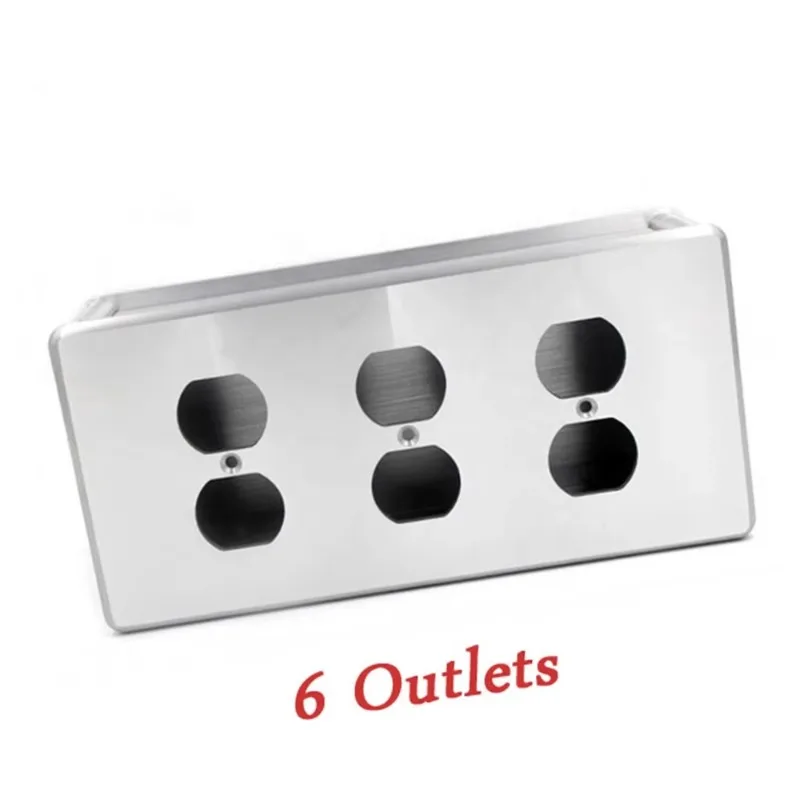 Power Socket Box 4/6/8 Outlets Aluminum Alloy Plate with Custom Logo & DIY Support