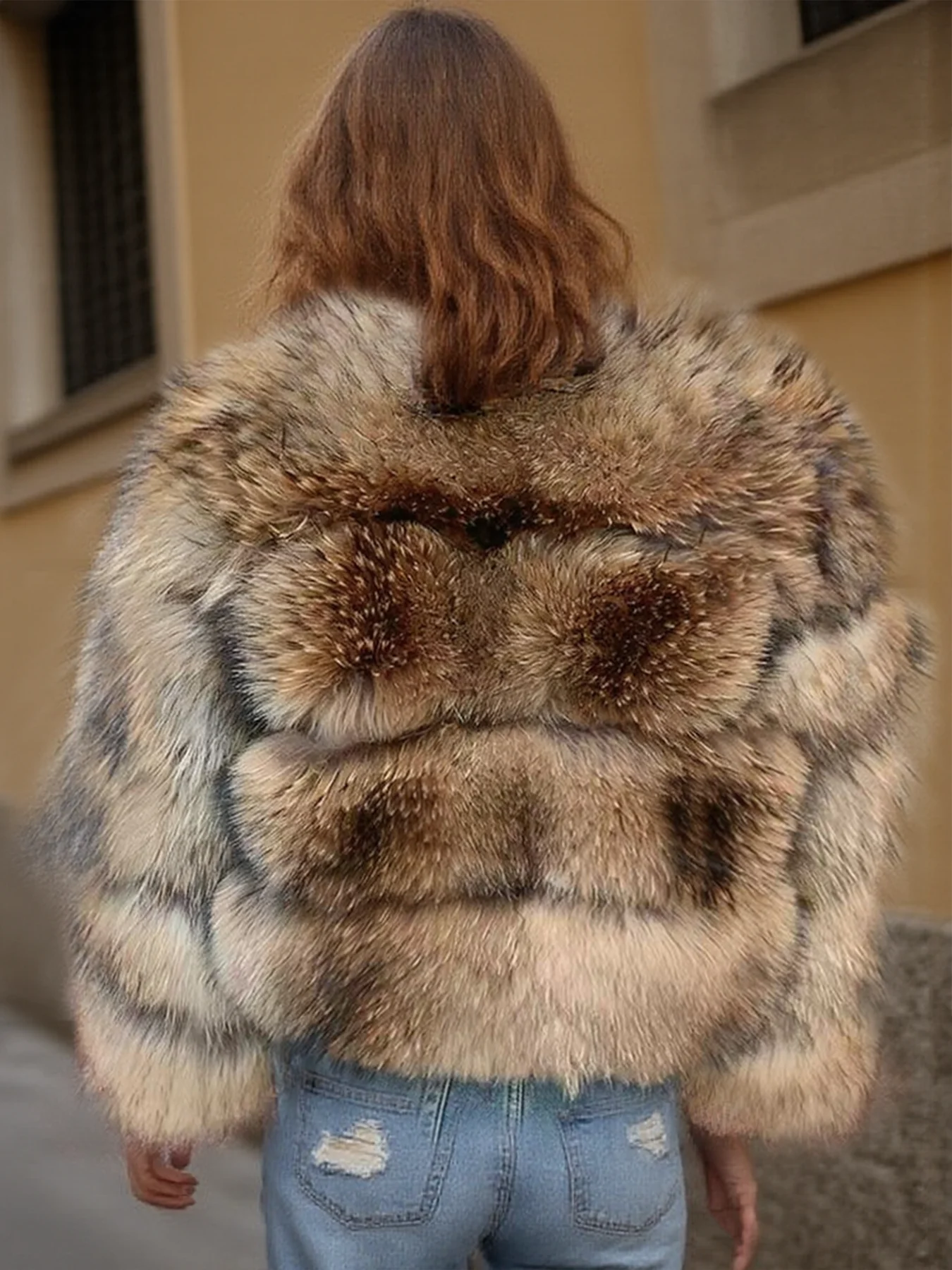 Women's Hooded Real Raccoon fur coat  winter warm long sleeved natural Raccoon fur Jacket and vest various styles fashion jacket