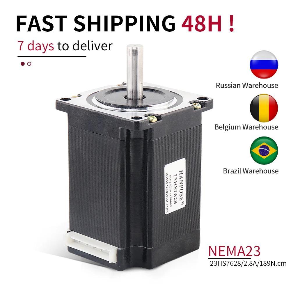 

1PCS Nema 23 Stepper Motor 2 phase 23HS7628 4-Leads 76mm 2.8A 189N.CM CNC 3D Printer For beauty medical machine accessories