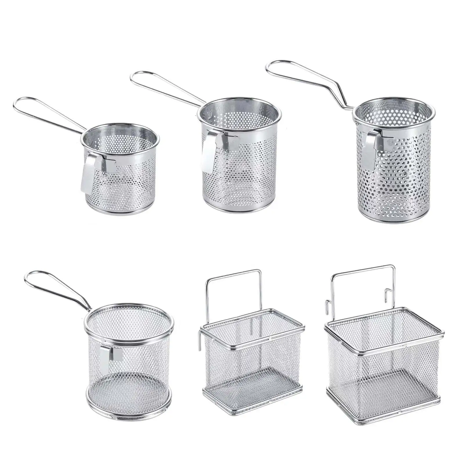 Mesh Food Strainer Easy to Clean for Dumpling Vegetable Pasta Strainer Deep Fry Basket for Rinsing Cooking Draining Frying