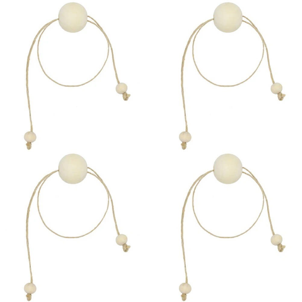 

12 pcs Rings Wooden Bead Simple Home Decor Reusable Kids Napkin Buckles Birthday Wedding Baby Shower Garden Bedroom