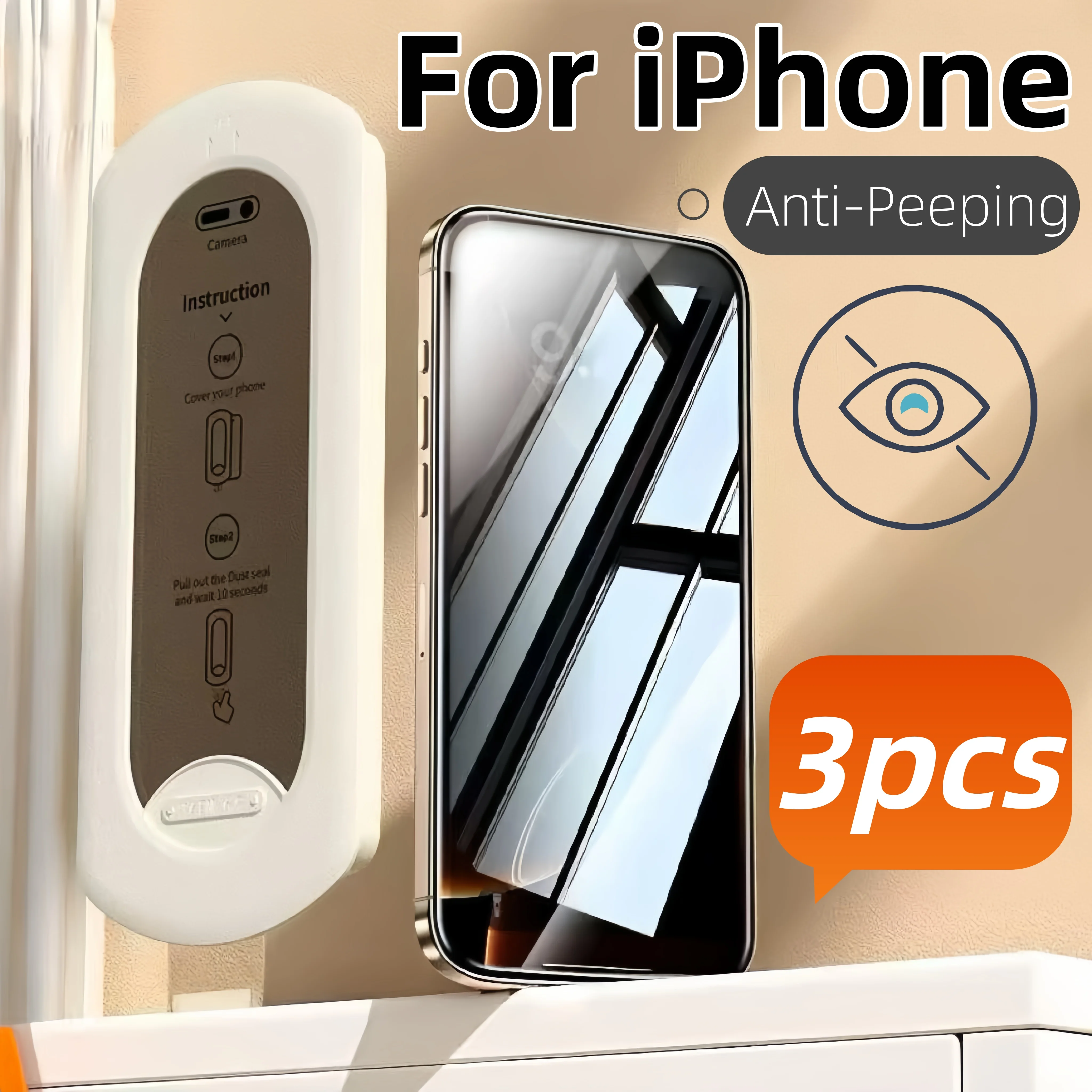 

Privacy Anti-Spy Tempered Glass Screen Protector for iPhone Series, 3-Pack