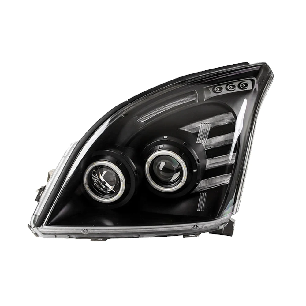 For Prado 2004-2009 Car Front LED Light Auto Headlights Assembly Upgrade Angel Eyes Design Projector Lens