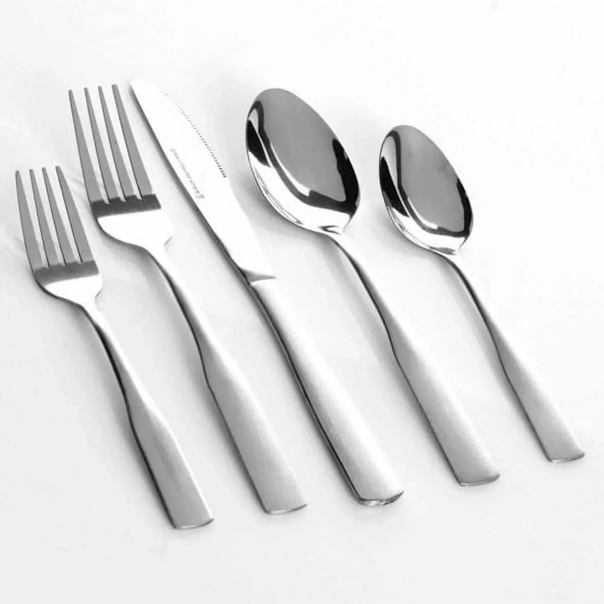 

61-Piece Flatware Set with Caddy. Stainless Steel, Durable & Dishwasher Safe. For Dining, Kitchen, Party Use. Space Saving