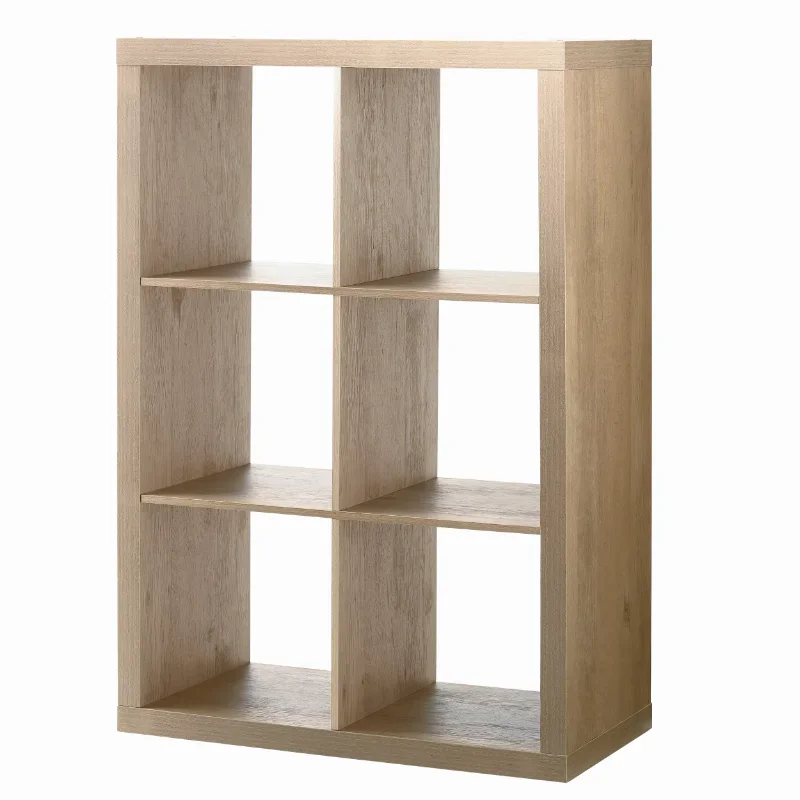 6-Cube Storage Organizer, Natural bookshelf storage