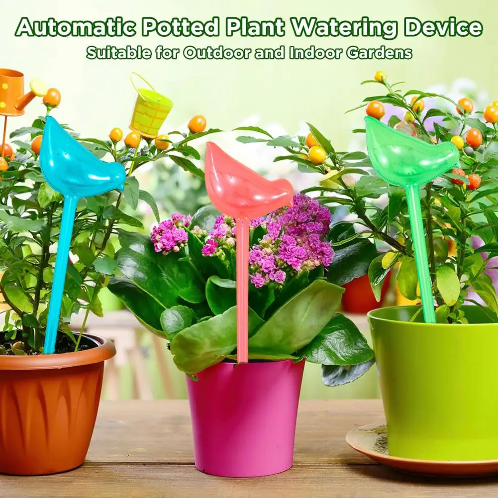 25cm Self Watering Planter Insert Bird Shape Clear Plant Watering Bulb Automatic Irrigation Spikes For Indoor And Outdoor Potted
