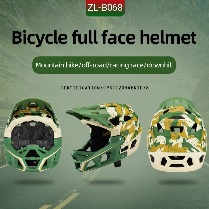 Breathable Full Face Helmet Cycling Mtb Bicycle Helmet for Men Safety Mountain Bike Helmet Downhill CE Certified Bike Equipment