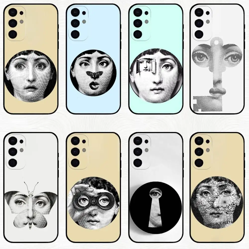 

F-Face Art P-Piero-Fornasettis Phone Case For Samsung S25,S24,S23,S22,S21,S20,Plus,Fe,Lite,Others Black Cover