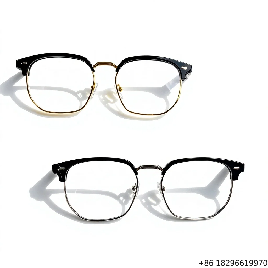 Women's AI Glasses Accessories Front Frame Metal Injection Molding PC Material Photochromic Lenses