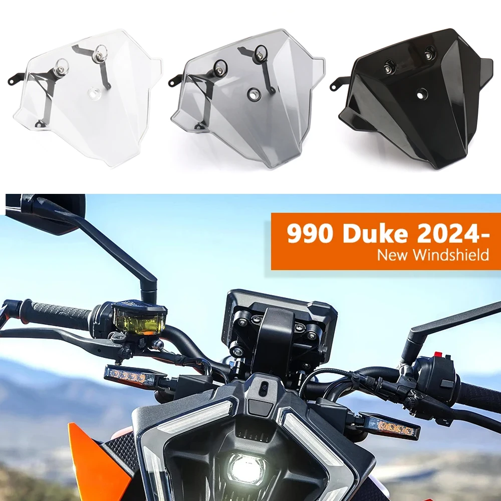 

Motorcycle Accessories 3 Color Windshield Sport Windscreen Screen Wind Deflector For 990 DUKE 990Duke 990 Duke 2024