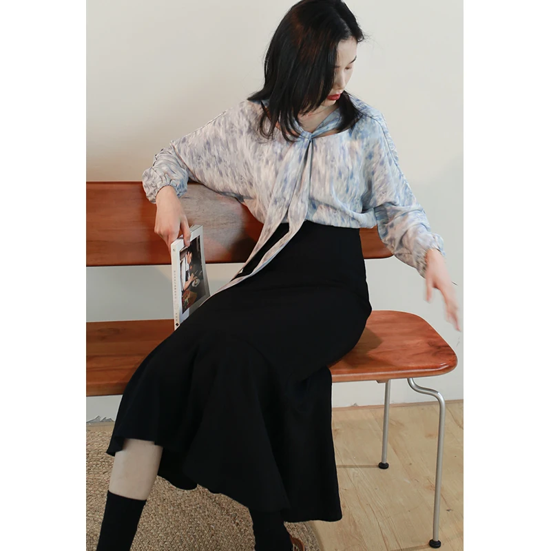 

Early Spring Ele Commute Light Abstract Print Retro Sa Anti-Wrinkle Iron-Free Artistic Sense Overhead irt