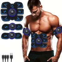 USB Rechargeable Muscle Massager Pad Wireless Body Arm Trainer Abdominal Sports Fitness Slimming Massager