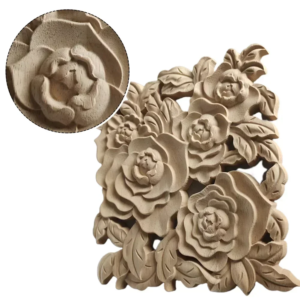 バラの花の彫刻,木製のドアのクローゼット,ヴィンテージスタイル