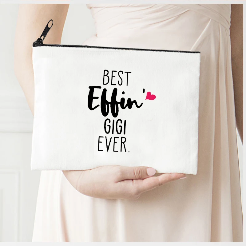 

Personalized Pouch Best Ever Makeup Bags Canvas Storage Bag Bridesmaid Proposal Gift Day of Mother Lipstick Bag Cosmetic