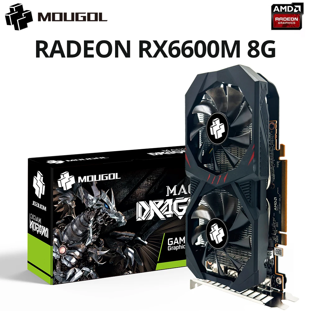 

Видеокарта MOUGOL AMD Radeon RX6600M 8 ГБ GDDR6 Видеопамять 7NM PCIE4.0 128bit DP Игровая карта графического процессора для настольных компьютеров