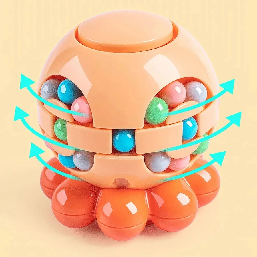 Octopus Rotating Magical Bean Cube Fingertip Toy Children Puzzle Creative Interactive Game Fidget Spinners Stress Relief Toys