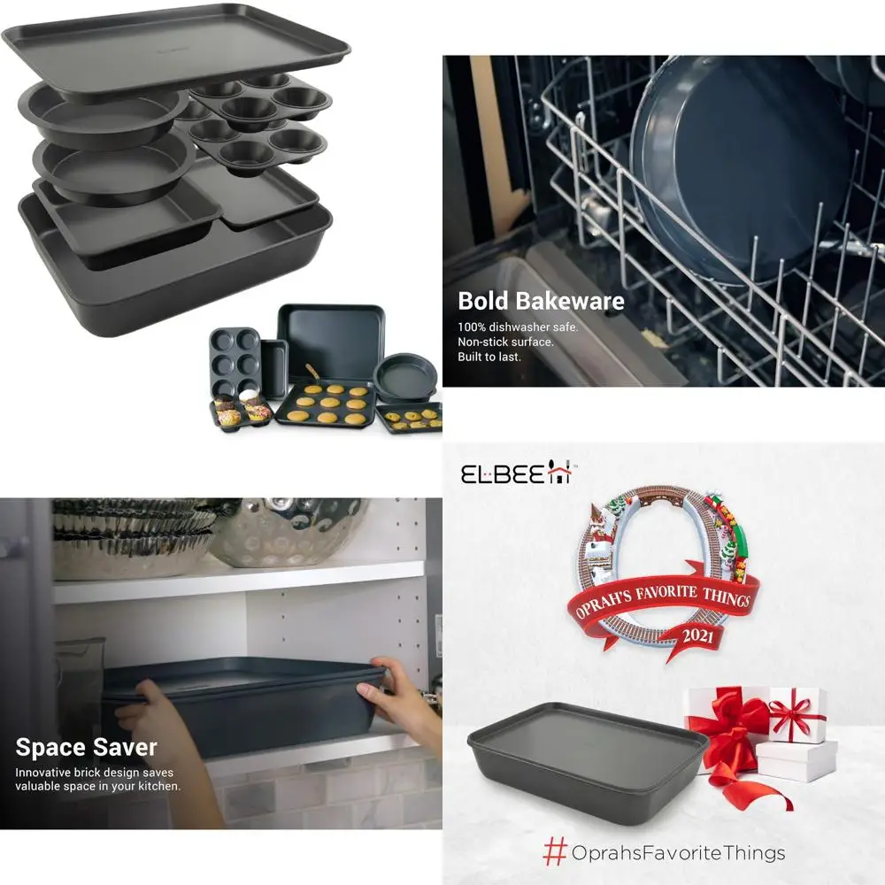 

Set of 8 Durable Carbon Steel Non-Stick Baking Bricks for Convenient Storage