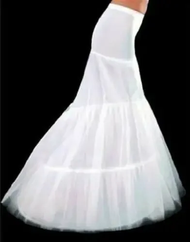 

White 2-Hoop Mermaid Wedding Dress Bridal Gown Petticoat Crinoline Underskirt