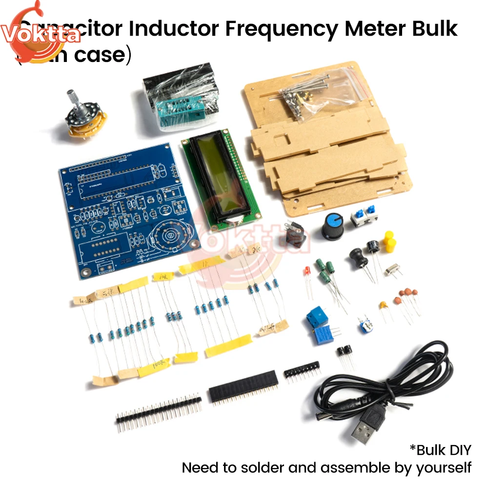 Imagem -05 - High Precision Lcd Frequency Meter Indutância Digital e Capacitância Medição Instrumento Cabo de Dados Usb Kit Faça Você Mesmo dc 5v Medidor de Indutância Digital