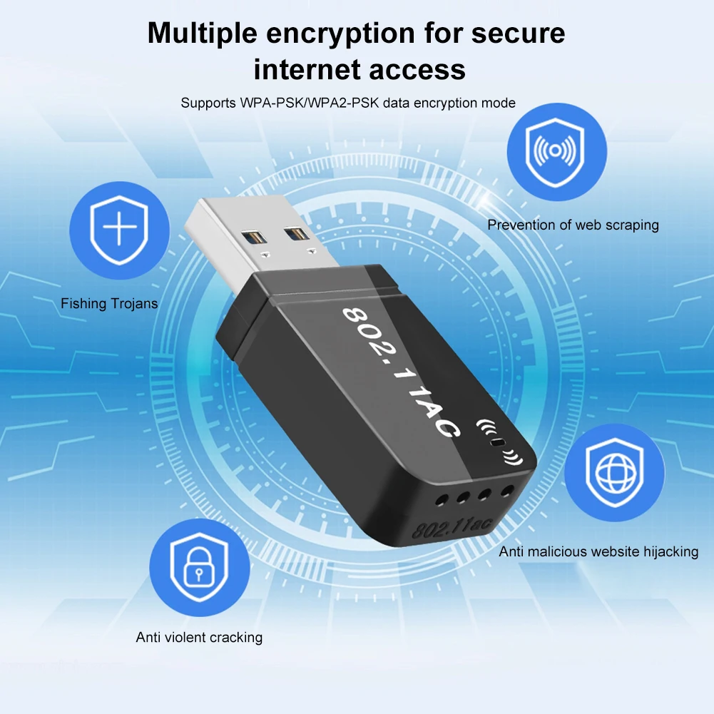 듀얼 밴드 USB 3.0 무선 네트워크 카드, 이더넷 와이파이 동글 안테나, AP 2.4/5.8Ghz 와이파이 어댑터, 윈도우 11 10 8 7, 1300Mbps