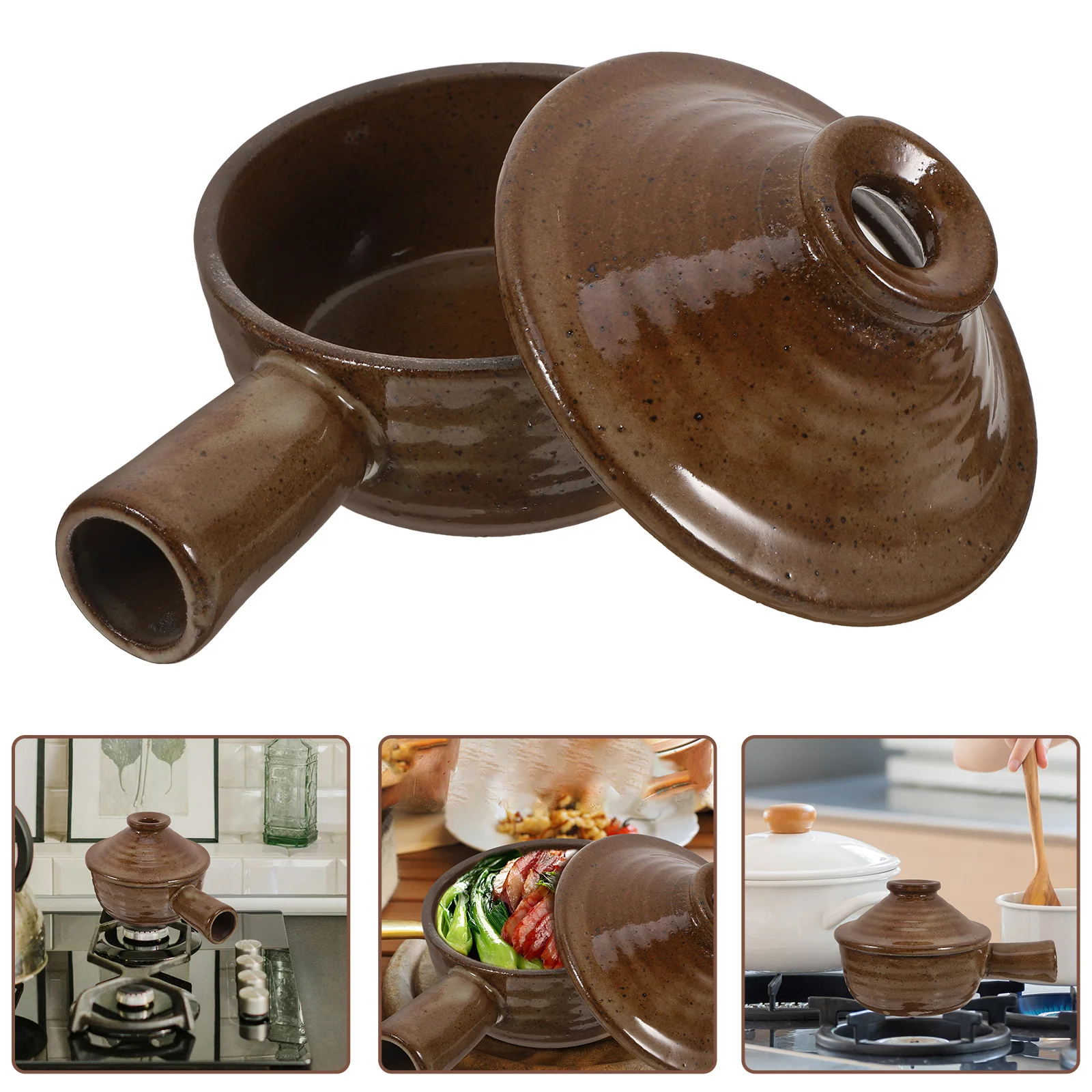 

1Pcs Casserole Lid Household Stewpan Microwave Oven Cookware Nonstick Smooth Surface Fast Heating Casserole with Lid