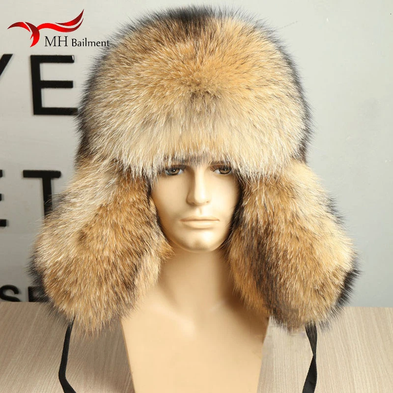 Full Hair Fox Mao Leifeng Hat Men And Women Earmuffs Keep Warm Thickening Northeast Overlord Hat Genuine Leather Real fur