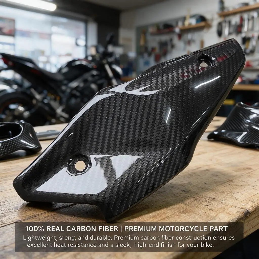Carbon Fiber Motorcycle Pipe Cover Left Side Frame for BMW R Nine T 2014-2023 Custom Motorcycle Accessories