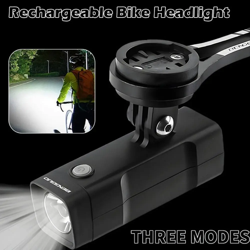 Portable Rechargeable Bike Headlight USB Ultra Bright Bicycle Lamp Waterproof Easy Installation Flashlight for Outdoor Riding
