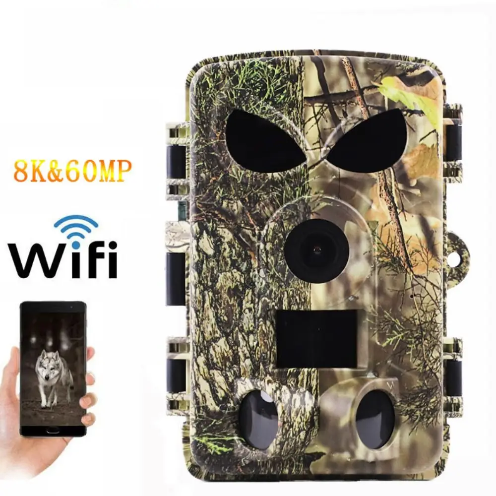 

8K PR8000 Wifi Camera No Glow Night Vision IP65 Waterproof 120° Motion Wildlife Photo APP Control Camouflage