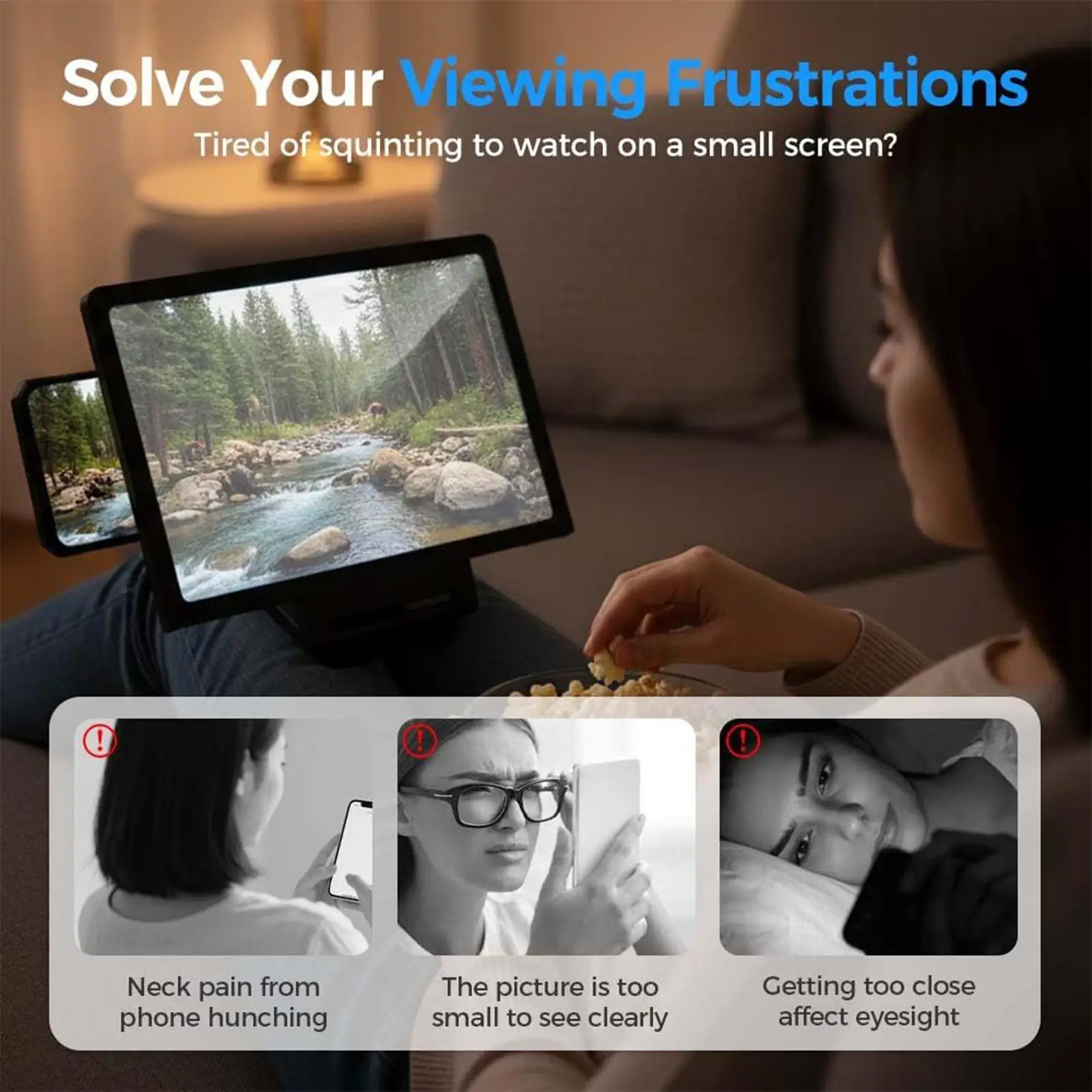 

Phone Screen Magnifier Amplifier Folding Design HD Video Magnifying Glass Watch Movies Smart Phone Bracket Holder