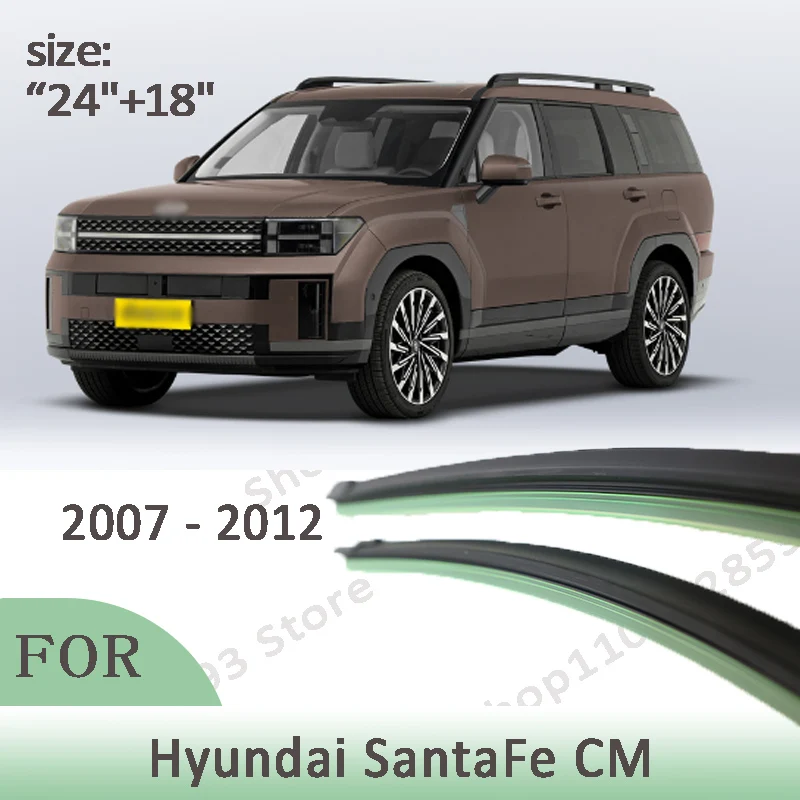

Wiper Front Wiper Blades Set Kit For Hyundai SantaFe CM 2007 - 2012 Windshield Windscreen Window 24"+18"