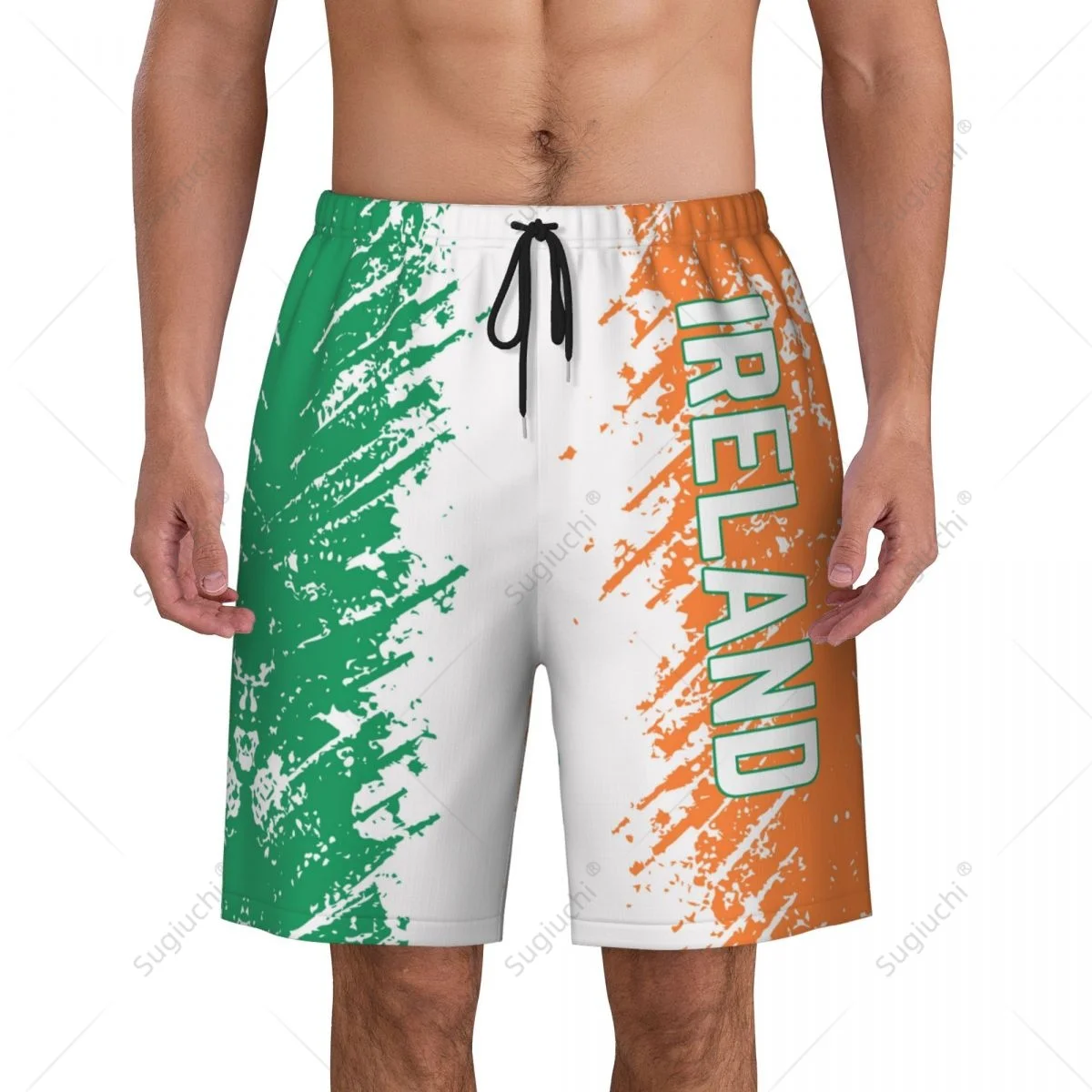 Men's Ireland Flag Beach Pants Board Shorts Surfing Boys Soccer Cycling Swimwear Running Polyester