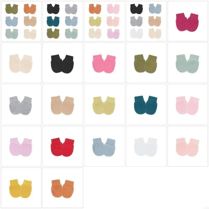 

CORB Elastic Wrist No Scratch Mittens Toddler Mitts for Boys Girls 0-12 Months Cotton Mittens Gloves Baby Breathable Gloves