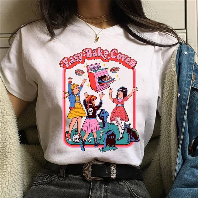 

Harajuku Satan Horror T Shirt Women Demon Death Scary Devil Funny T-shirt Satanism Alien Grim Reaper Satanist Tshirt Female Tops