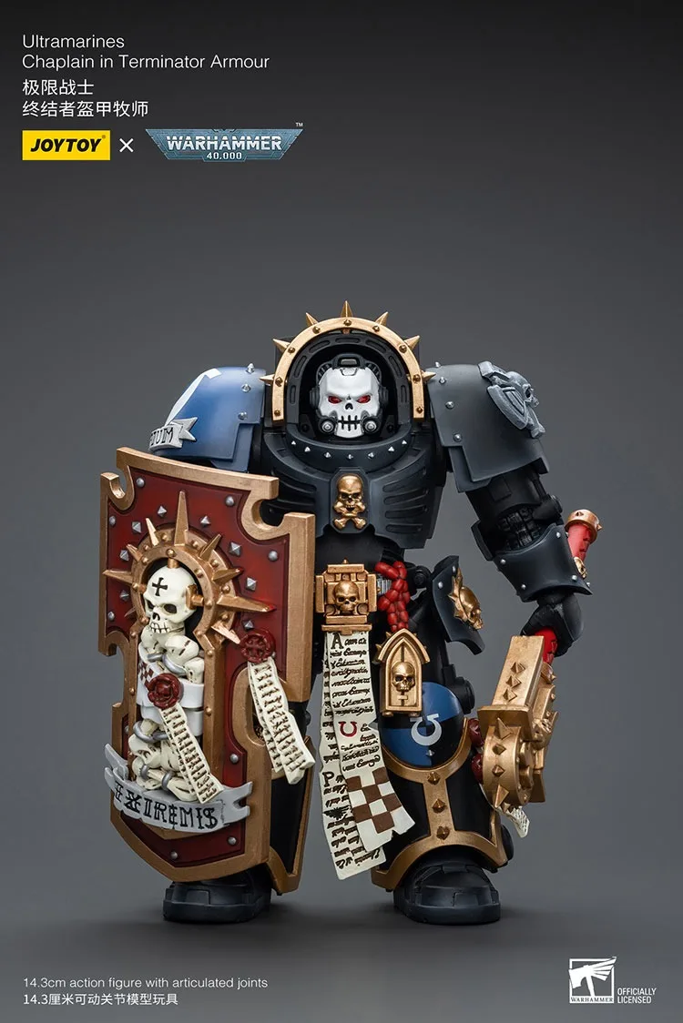 

JOYTOY Warhammer 40K Ultramarines Chaplain In Terminator Armour Action Figures Doll Decoration Gift Collection Original Model