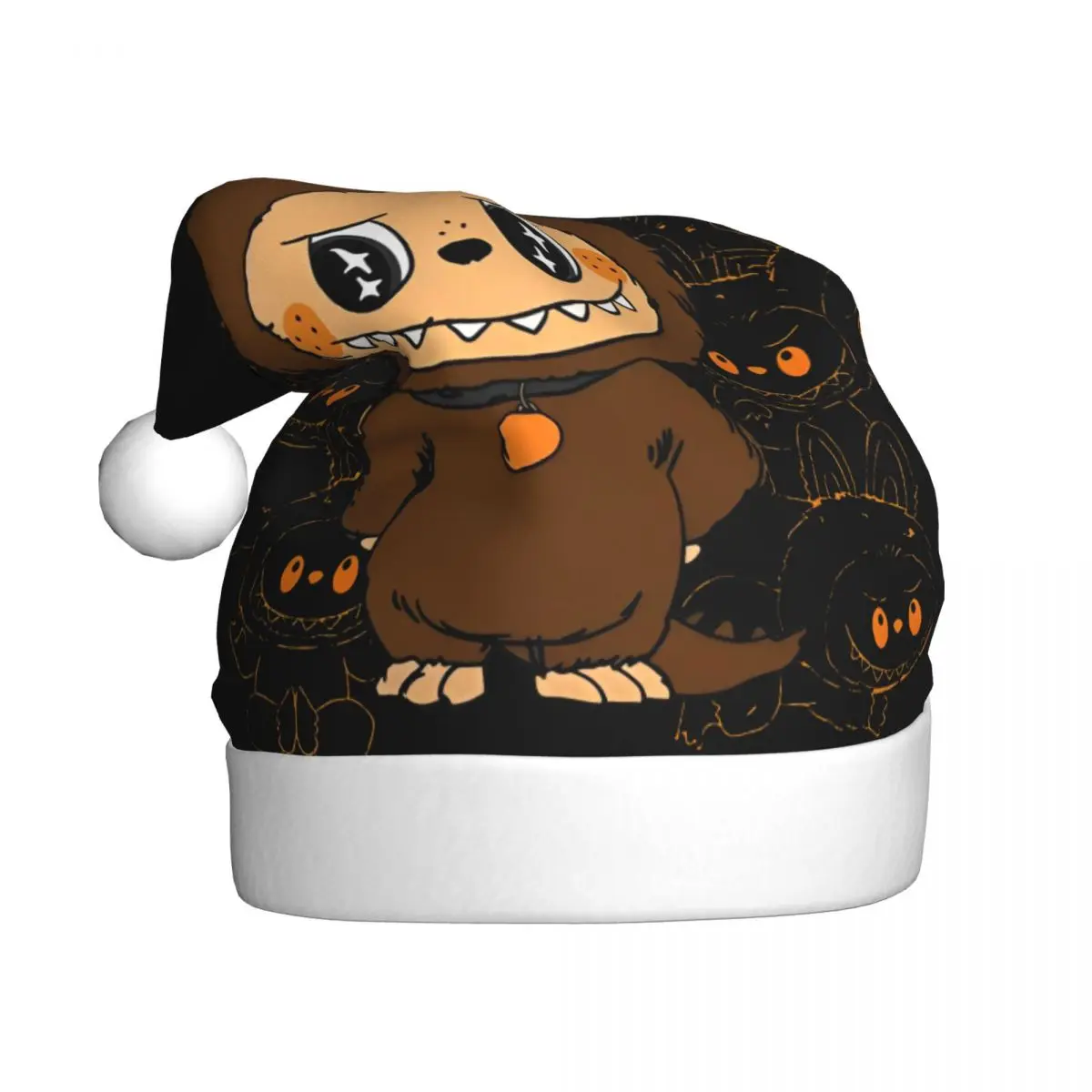 Cute Dolls Monsters Christmas Hat for Adult Men Women Santa Hat Cap Cosplay Gifts