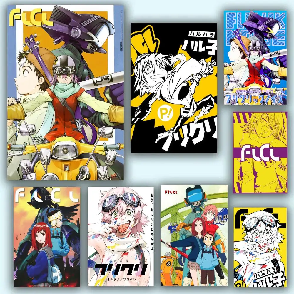 Anime Flcl Poster Fancy Poster Ästhetische HD-PVC-Wandkunst – wasserdicht, verschleißfest, für Zuhause, Hotel, Bar