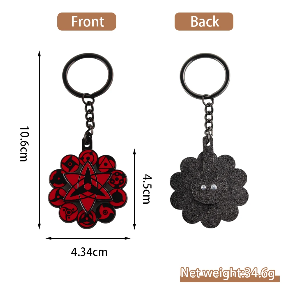 Mangekyou Sharingan Alle Formen Drehbarer Anime-Schlüsselanhänger Taschen- und Schlüsselzubehör Fangeschenk – Detail 3