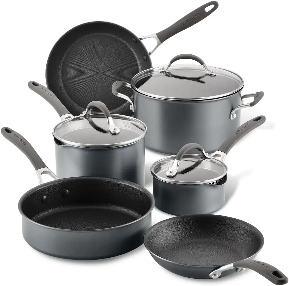 

A1 Series with ScratchDefense Technology Nonstick Induction Cookware/Pots and Pans Set, 9 Piece, Graphite