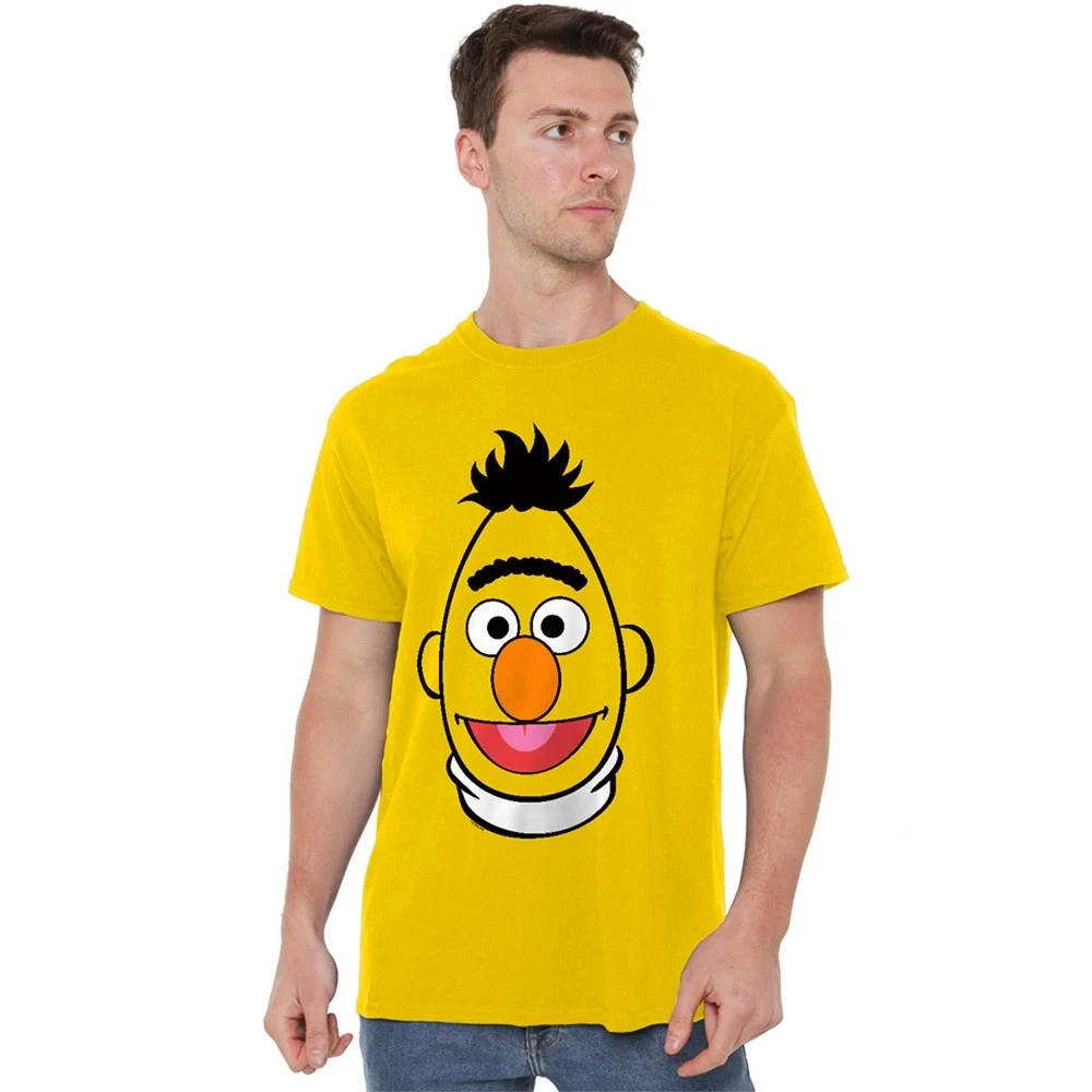 Sesame Street Bert Full Face T-shirt R Street Fashion T-shirt Men's Daily Wear Outdoor Sports Available Short Sleeve