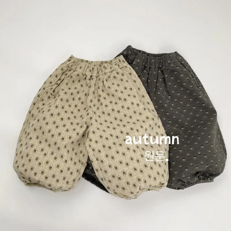 

2025 Autumn New Children Casual Pants Girls Floral Lantern Pants Kids Cotton Trousers Boys Loose Harem Pants Baby Clothes