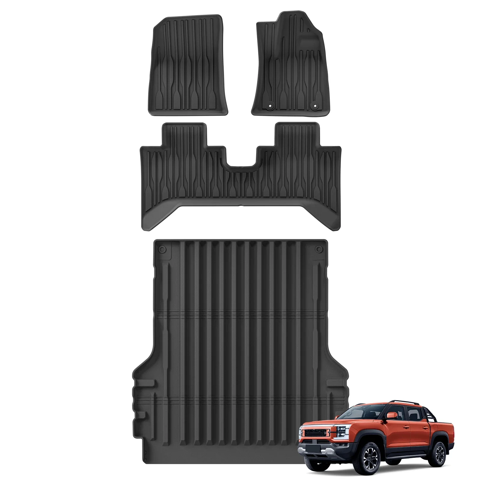 

RHD for BYD Shark 6 2024 2025 Right Hand Drive Car Floor Mats Cargo Liner Trunk Pad TPE 3D Foot Mat Accessories BLACK