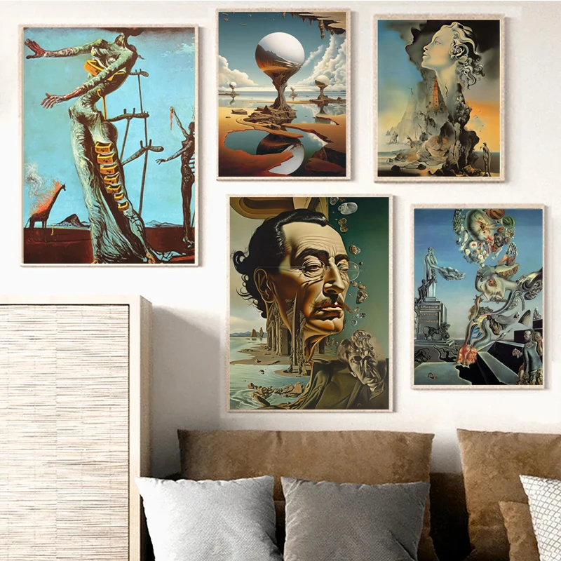 Salvador Dali Surrealism Posters and Prints Wall Art Canvas Painting Abstract Picture for Living Room Home Decoration Cuadros