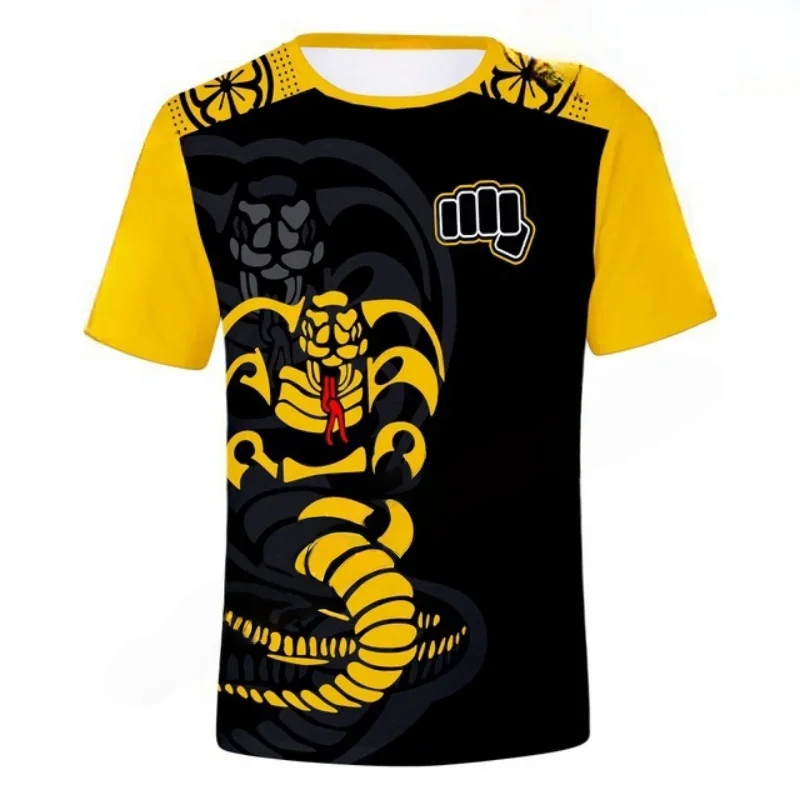Camiseta deportiva con estampado 3D de Cobra KAI para hombre, ropa informal de manga corta para uso diario, transpirable, de secado rápido, para verano
