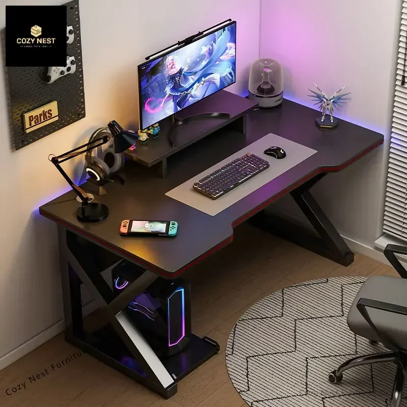 Computer desk, desk, bedroom, home desktop e-sports table and chair set, student home desk, simple rental house