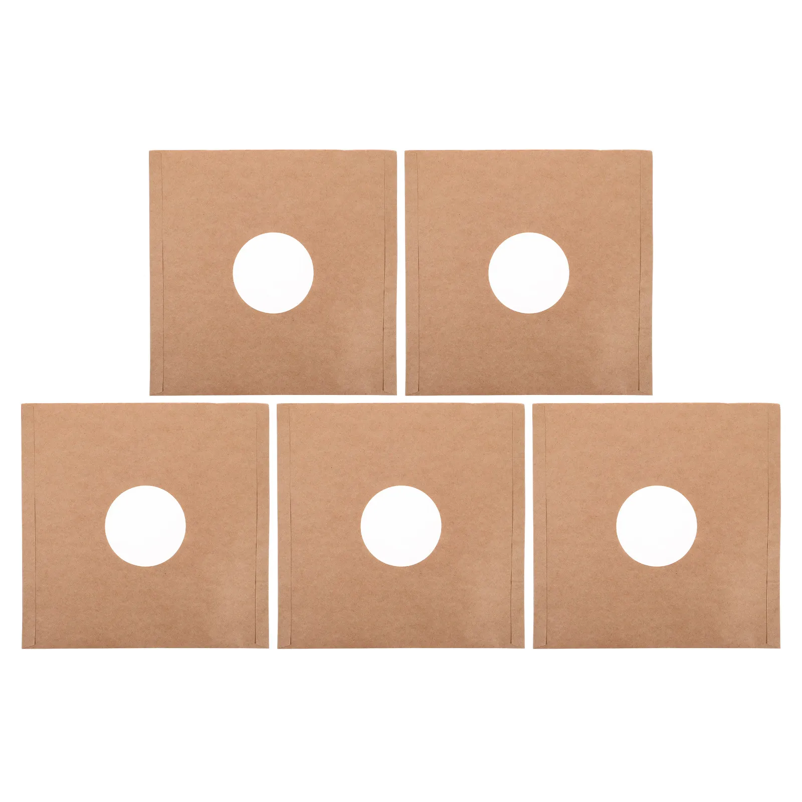 5Pcs 12 Inch Blank Vinyl Record Sleeves Kraft Paper Protective Inner Jackets Matte Finish for Phonograph Collection Storage and