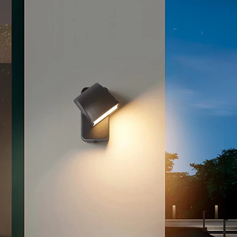 

LED Outdoor Wall Light Adjustable Rotable Waterproof Outside Porch Lights Courtyard Garden Modern Nordic Wall Decoration Sconce