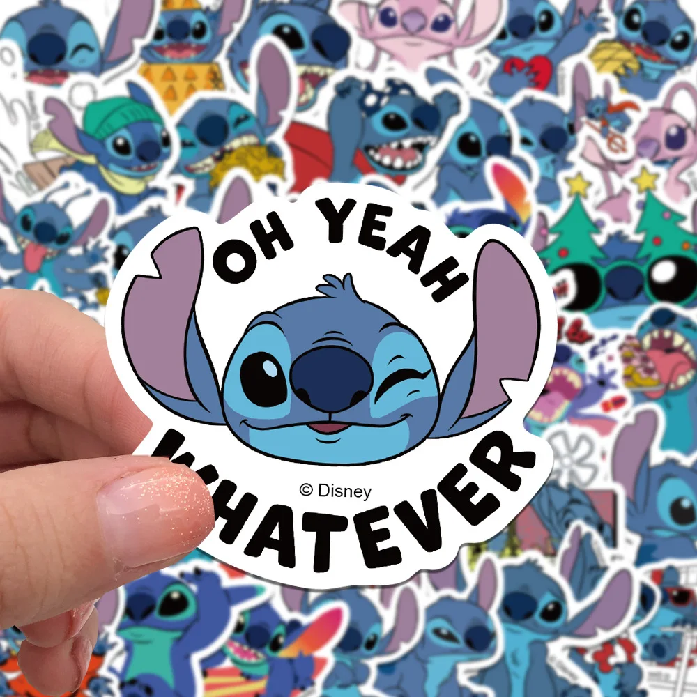 50/100 PCS การ์ตูน Stitch Graffiti สติกเกอร์ตกแต่งกีตาร์กระเป๋าเดินทาง DIY กันน้ําเด็กรางวัลเครื่องเขียนสติกเกอร์