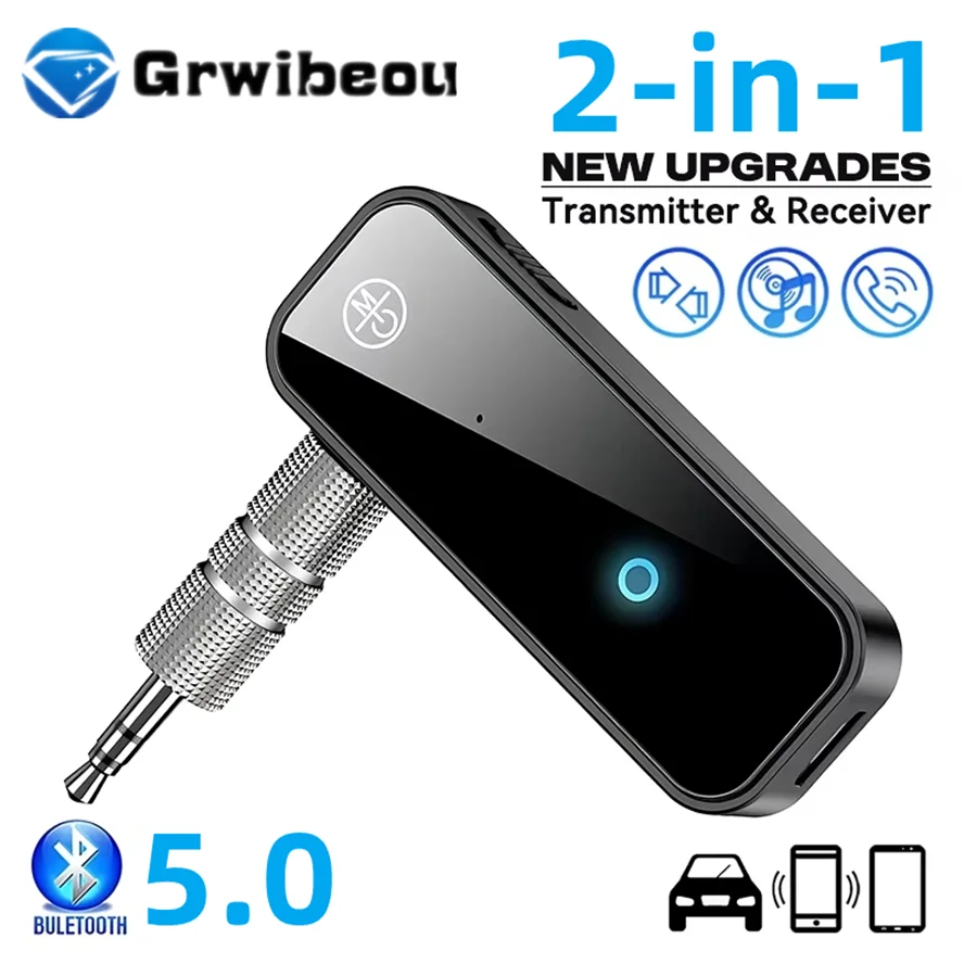 

Wireless Bluetooth Compatible 5.0 Receiver Transmitter Adapter 3.5mm Jack For Car Music Audio Aux Headphone Reciever Handsfree